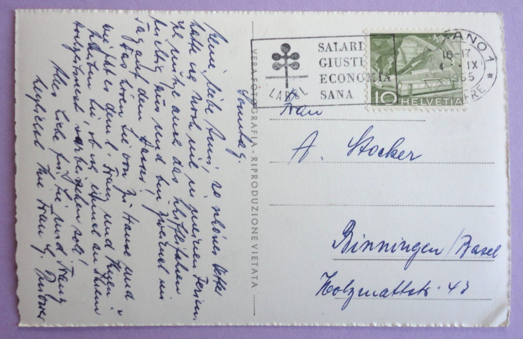 Cartes postales: Lugano, Mte S. Salvatore e Melide – Défectueux à Fétigny par Billy2miny 1