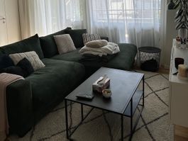Ecksofa Cord Dunkelgrün