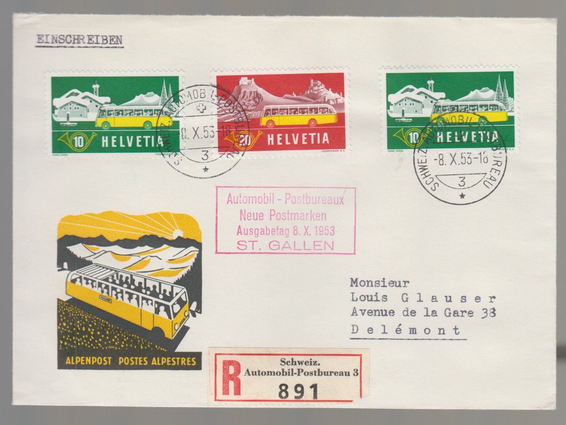 Tutti i francobolli: FDC n° 314 - 315 – Usato da Boécourt venduto da Denteles66