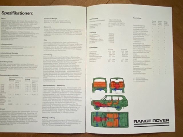 Land Rover Dokumente: RANGE ROVER ca 1983 Prospekt Schweiz brochure catalogue – Gebraucht aus Langenthal von Andreasdavidk 7