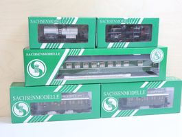 Sachsenmodelle 5 x Wagen H0 - Schöne Modelle - NP: 165.-