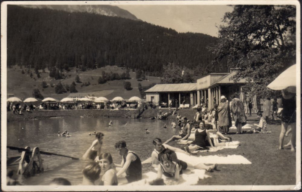 Ansichtskarten: Klosters Strandbad Badegäste – Gebraucht aus Bichelsee von Gloeckner