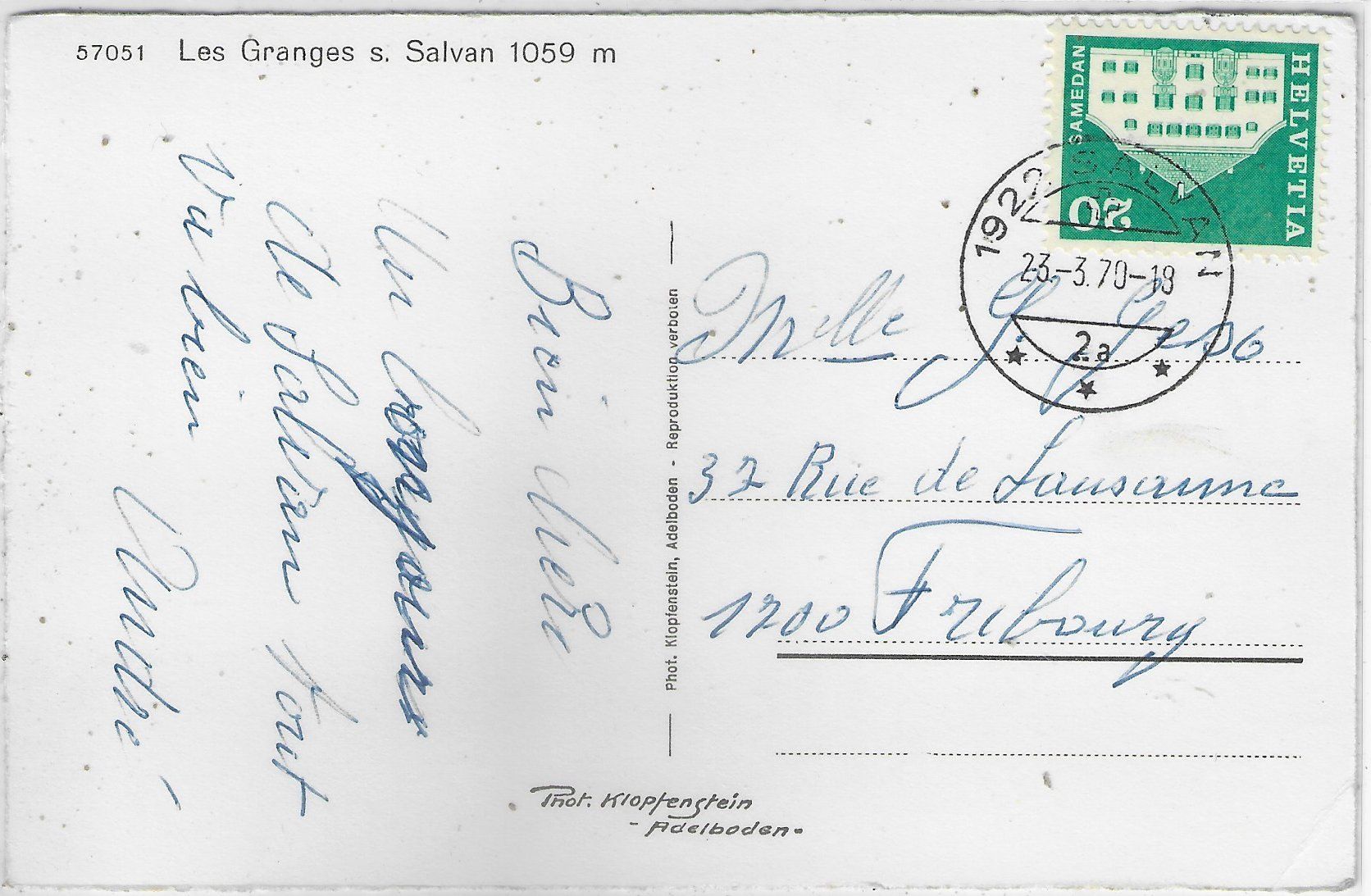 Cartoline postali: Les Granges s. Salvan – Usato da Ettingen venduto da Kartenplanet 1