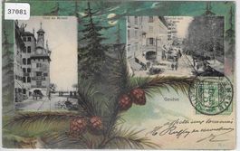 Geneve - Tour de Molard, Marche aux Fleurs - Litho