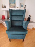 Sessel und Hocker, Grün, Samt