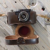 1933 LEICA II Barnac Black Paint Nickel 50 mm Lens and Cover