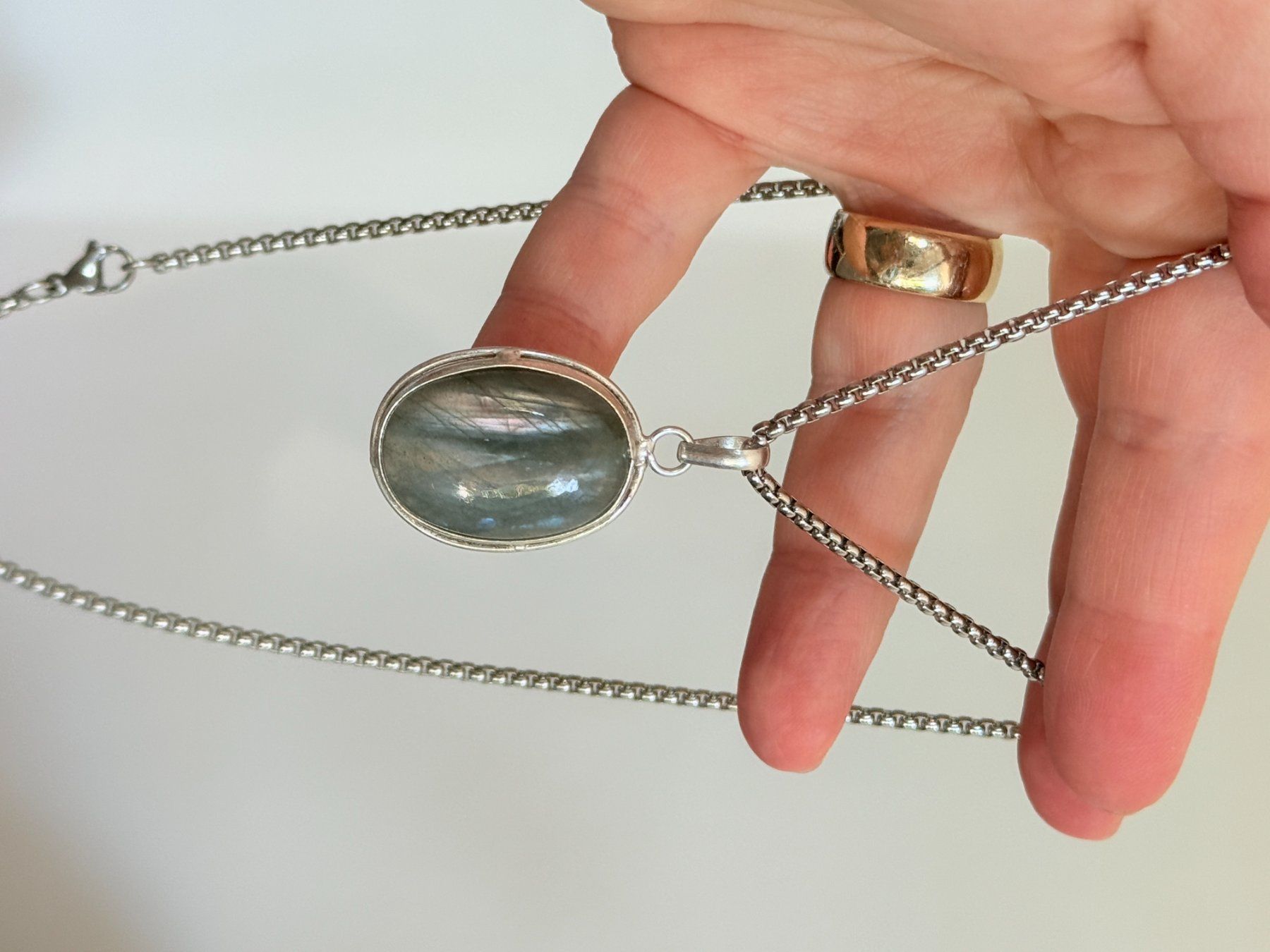 Catenine: Collier pendentif labradorite - Bijou élégant ✨ – Nuovo e nell'imballaggio originale da Genève venduto da AWWA 6