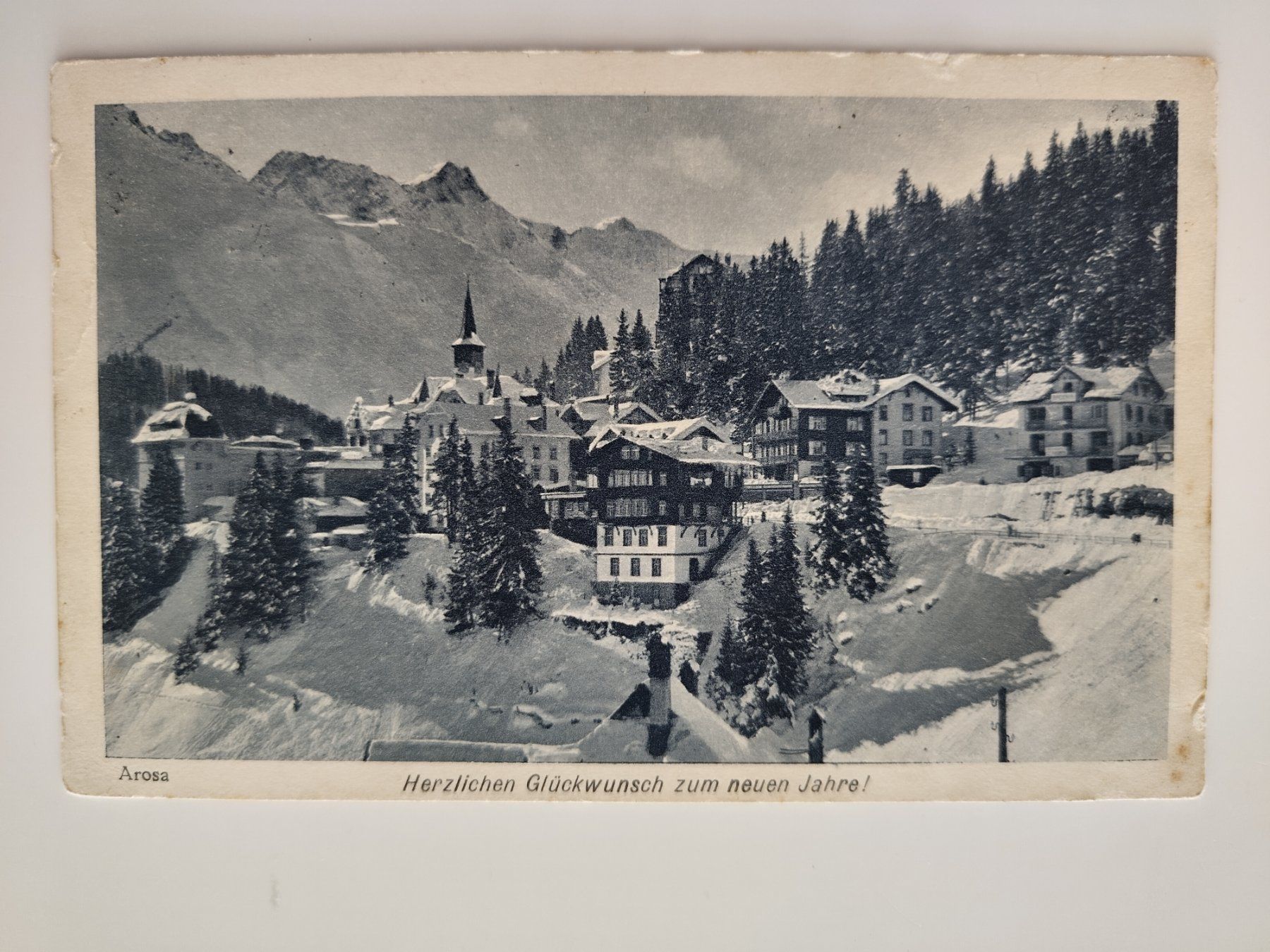 Cartes postales: Arosa, Neujahrswünsche, dat. 1925 – D'occasion à Ohmstal par Lebensfreude05