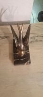 Art Deco  Skulptur Bronze Marmor Sockel Figur Vogel