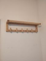 Wandgarderobe Holz mit Fach 6 Haken