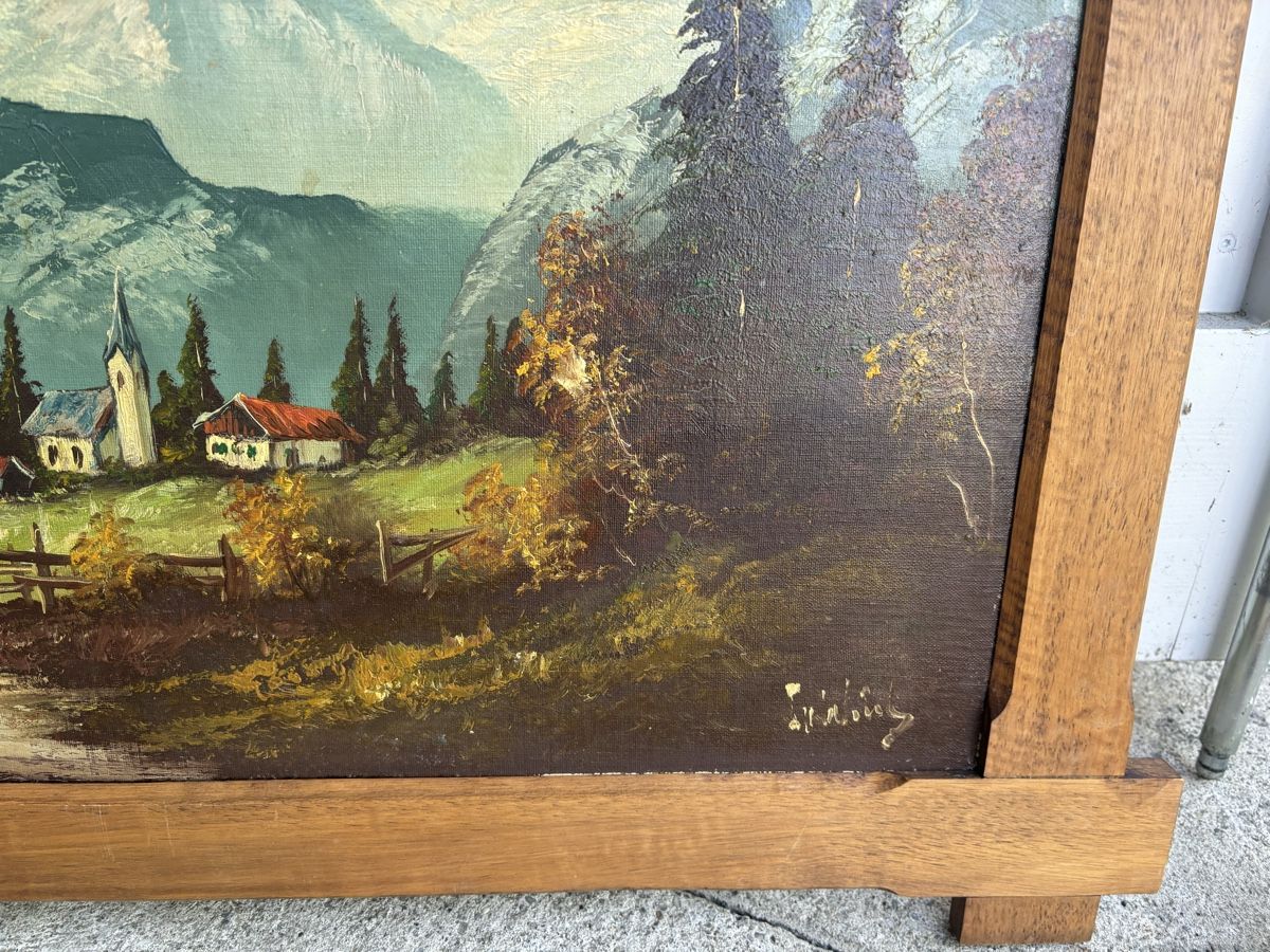 Gemälde: Gemälde, signiert, Berglandschaft, Holzrahmen, 1978. – Gebraucht aus Frauenfeld von Fubech 5