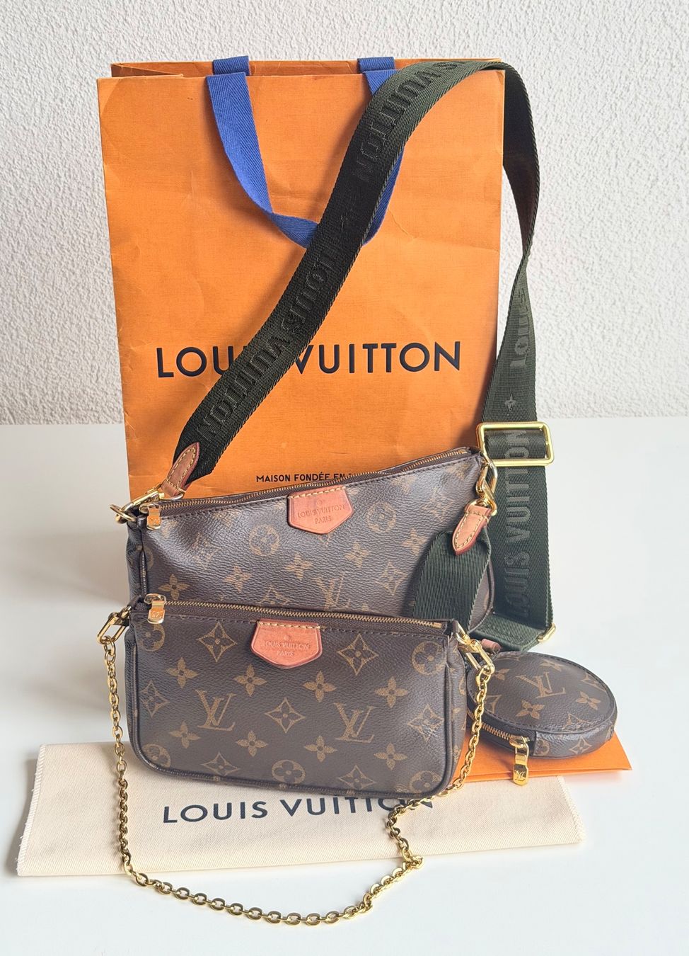 Louis Vuitton Borse da donna: Louis Vuitton Multipochette Khaki – Usato da Reinach AG venduto da RobbisB 5