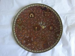 Antiker Pfauenteller Japan / Cloisonné