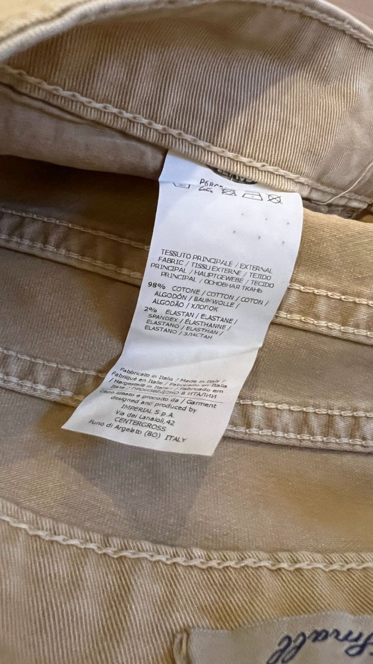 Jeans: PLEASE Damen Stoffhose Beige Gr. S – Usato da Hondrich venduto da Greppen37 5
