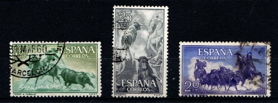 Tutti i francobolli: 3 timbres - Espagne - 1960 - Obl. – Usato da Blonay venduto da Leglaude_01