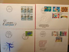 Schweizer Briefmarken Ersttagsbriefe Sammlung 1979-1989 Top