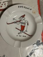 Cendrier Chamonix Vintage - Thème Ski et Humour, Rare