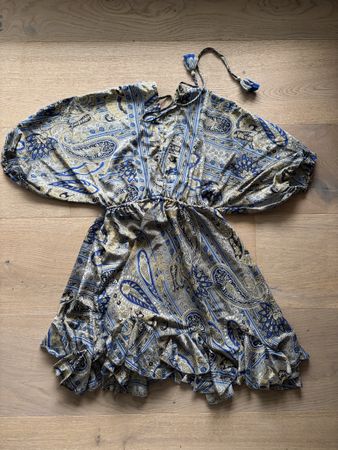 Silk Blend Summer Dress, Paisley Print, Size Medium