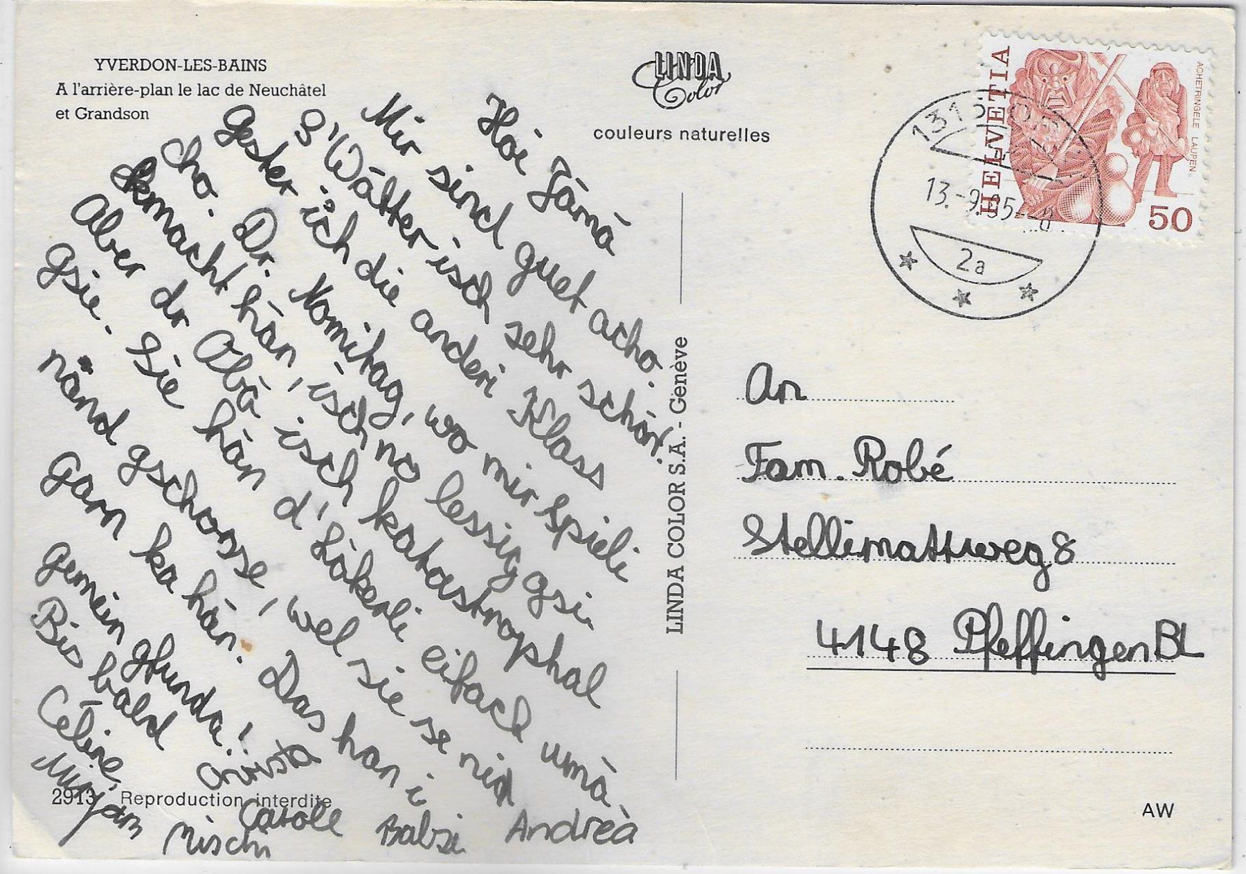 Cartoline postali: Yverdon-les-Bains - Vue aerienne – Usato da Ettingen venduto da Kartenplanet 1