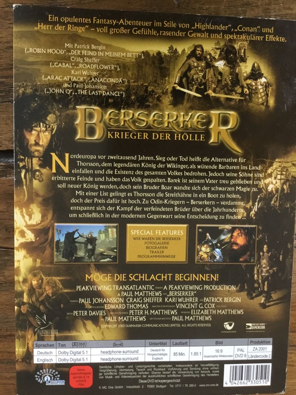 Tutti i DVDs: Berserker - Krieger der Hölle - DVD – Usato da Thierachern venduto da sweden08 1