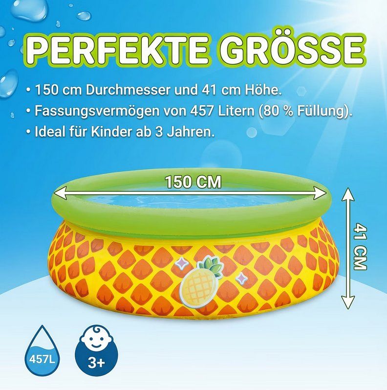 Piscine: Kinderpool Ananas / Planschbecken / 1.5m – Nuovo e nell'imballaggio originale da Oensingen venduto da Liquidations-Shop 3