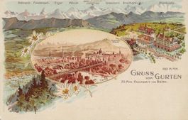 Bern, Gruss vom Gurten, Litho