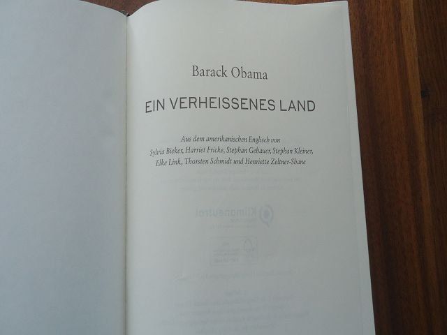 Libri: Barack Obama, ein verheissenes Land – Usato da Ergisch venduto da Baluna24 2