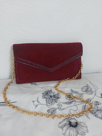Pochette vintage en daim