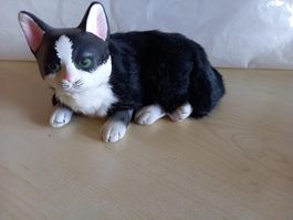 Dekorative Katze, mit Fell , Sammlerstück, Rarität