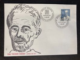 Schweiz 1967 FDC Cachet Pro Patria Emil Theodor Kocher Nobel
