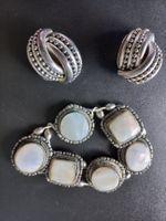 Armband und Ohrclips, Silberlook, 1 Stück möglich
