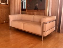 Original Le Corbusier LC3 Sofa 2-Sitzer von Cassina Textil