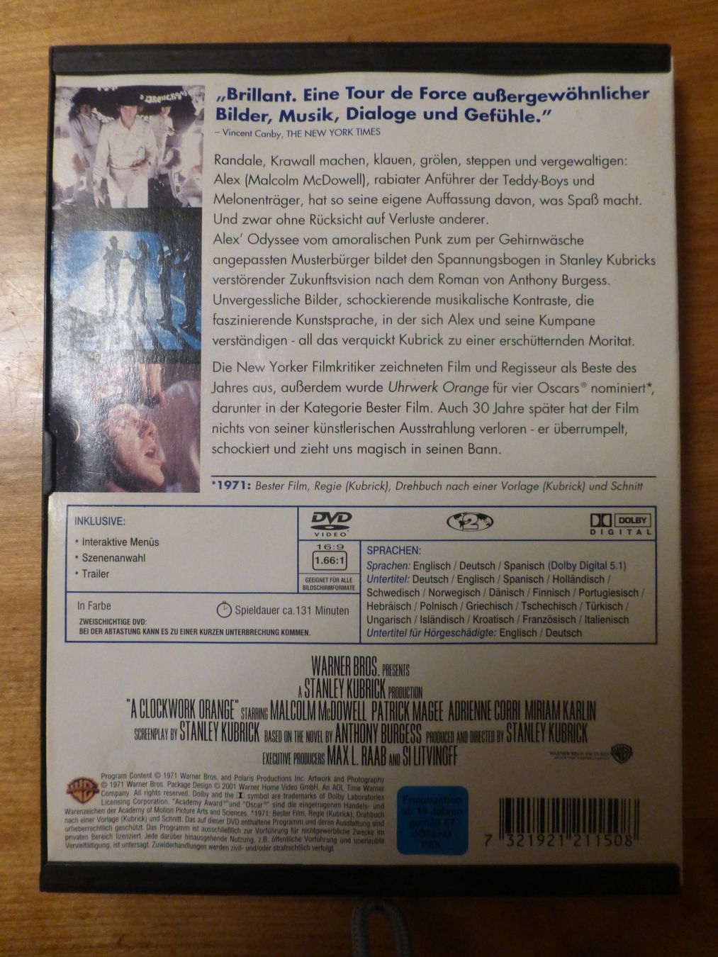 Tutti i DVDs: Clockwork Orange Stanley Kubrick Collection DVD – Usato da Zumikon venduto da psisound 1