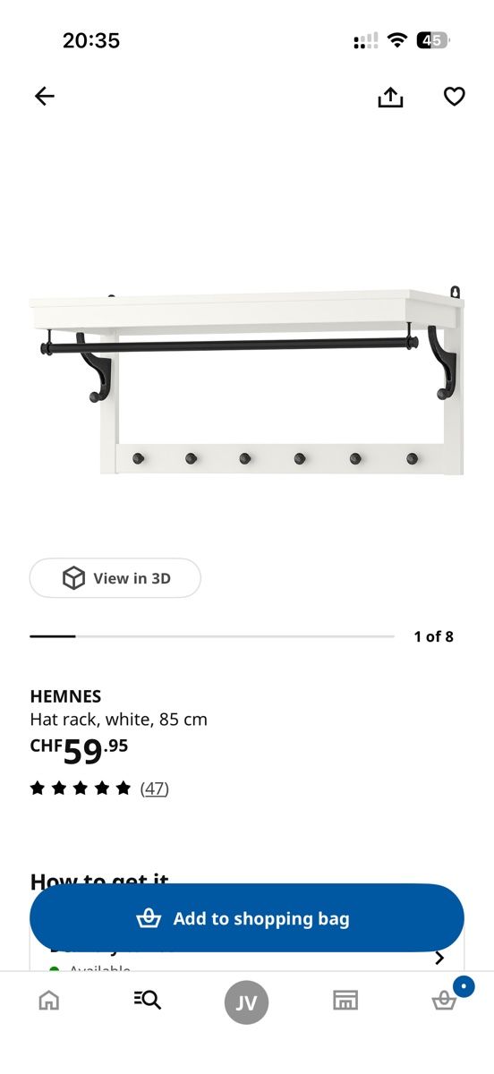 Ikea Garderobe: Ikea Hemnes Garderobe Hutablage – Gebraucht aus Basel von Pikachuu 2