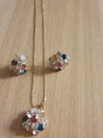 Schmuckset, Kette mit Anhänger und Ohrringe, goldfarben