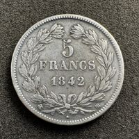 5 Francs Silber Frankreich 1842 BB