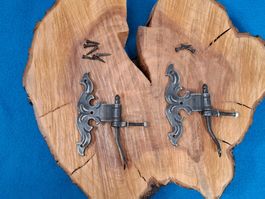 2 Möbel Kreuz Bänder mit Kloben, Antik Syle (LOT3285#MBS3)