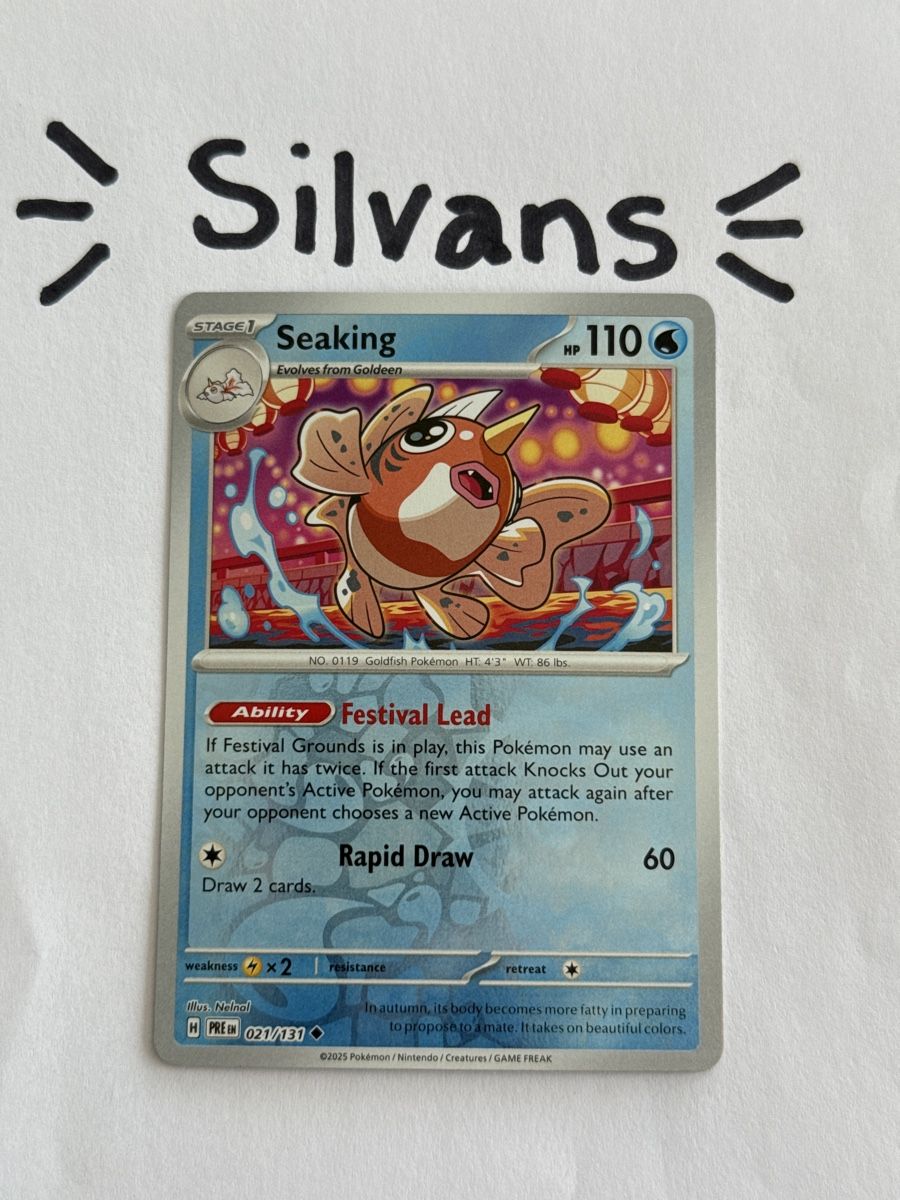 Pokémon Carte collezionabili: Seaking Reverse Holo 021/131 Prismatic Evolutions Englisch – Nuovo (secondo la descrizione) da Wil SG venduto da Silvans