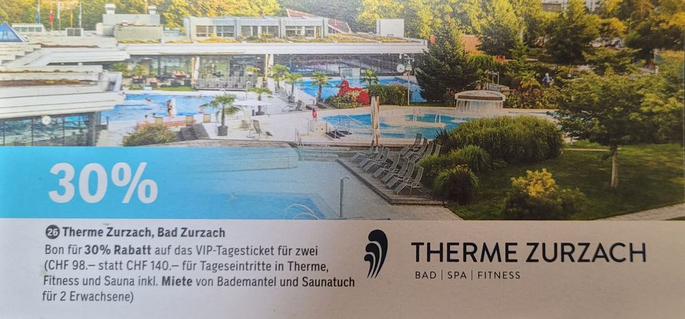 BON 30% VIP Eintritt 2 Pers. Therme Bad Zurzach (Neu (gemäss ...