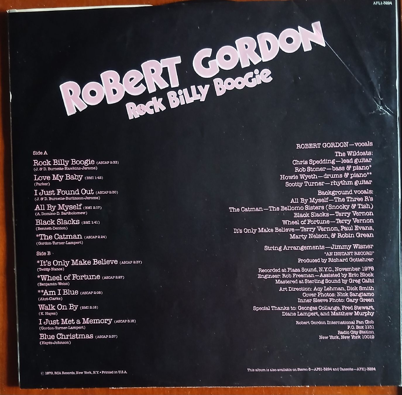 Dischi in vinile: LP Robert Gordon Rock Billy Boogie	 – Usato da Lausanne venduto da Soulbrother 1