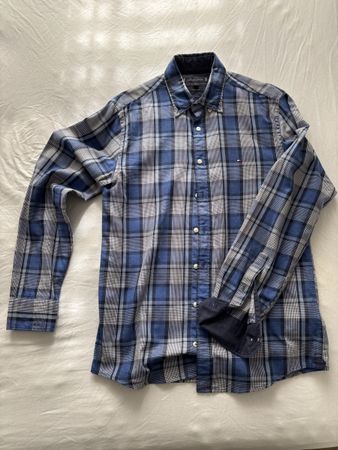 Langarmhemd, blau-weiss kariert