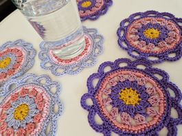 Handgemachte Untersetzer Coaster Glas Tasse Blume Deko