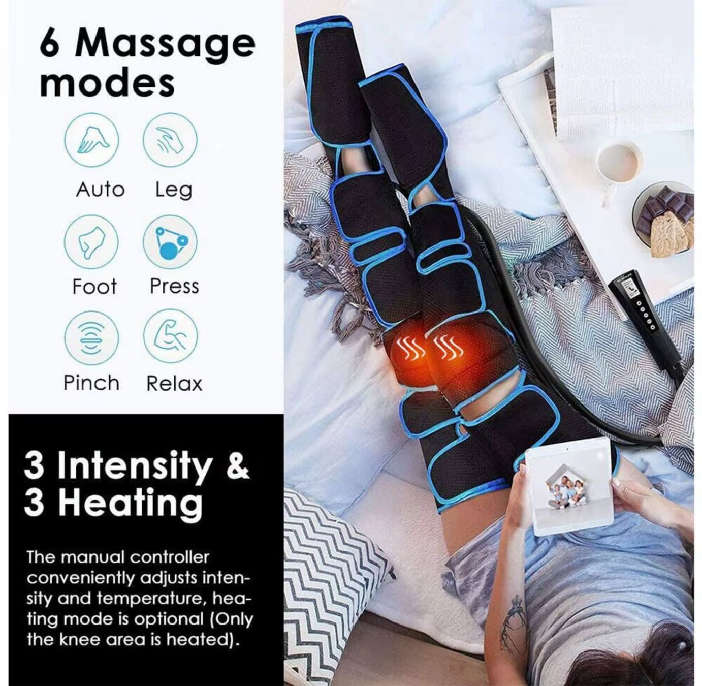 Dispositivi per massaggi: Beinmassagegerät Luftkompression Wärmefunktion 6 Modi Herren – Nuovo e nell'imballaggio originale da Genève venduto da Anna-38 7