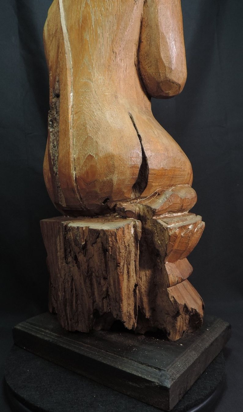 Sculture & Statue: grosse, alte Burma Mönchs Figur aus Teakholz – Usato da Duggingen venduto da roterbambus 4