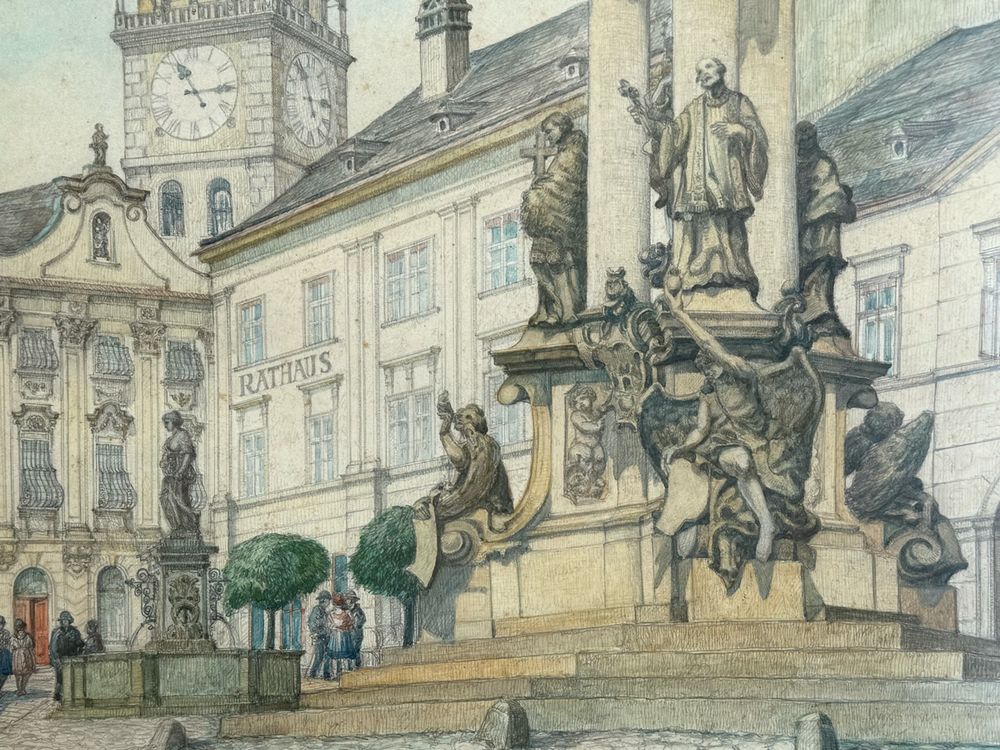 Originalzeichnung Edmund Ratzer mit Goldrahmen (Gebraucht) in Heiden ...