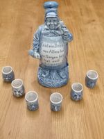 Likörflasche, Schafer & Vater Porzellan mit 6 Schnapsgläser