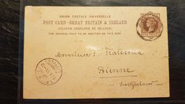 1891 - Postkarte von London nach Bienne Schweiz   /  518