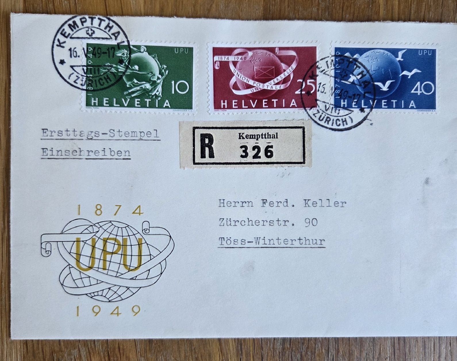 Tutti i francobolli: Alte Briefe von 1949 mit Schweizer Briefmarken - Top – Usato da Stans venduto da Ducati16 1