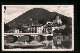 Ponte Tresa, Ortsansicht mit Brücke am 