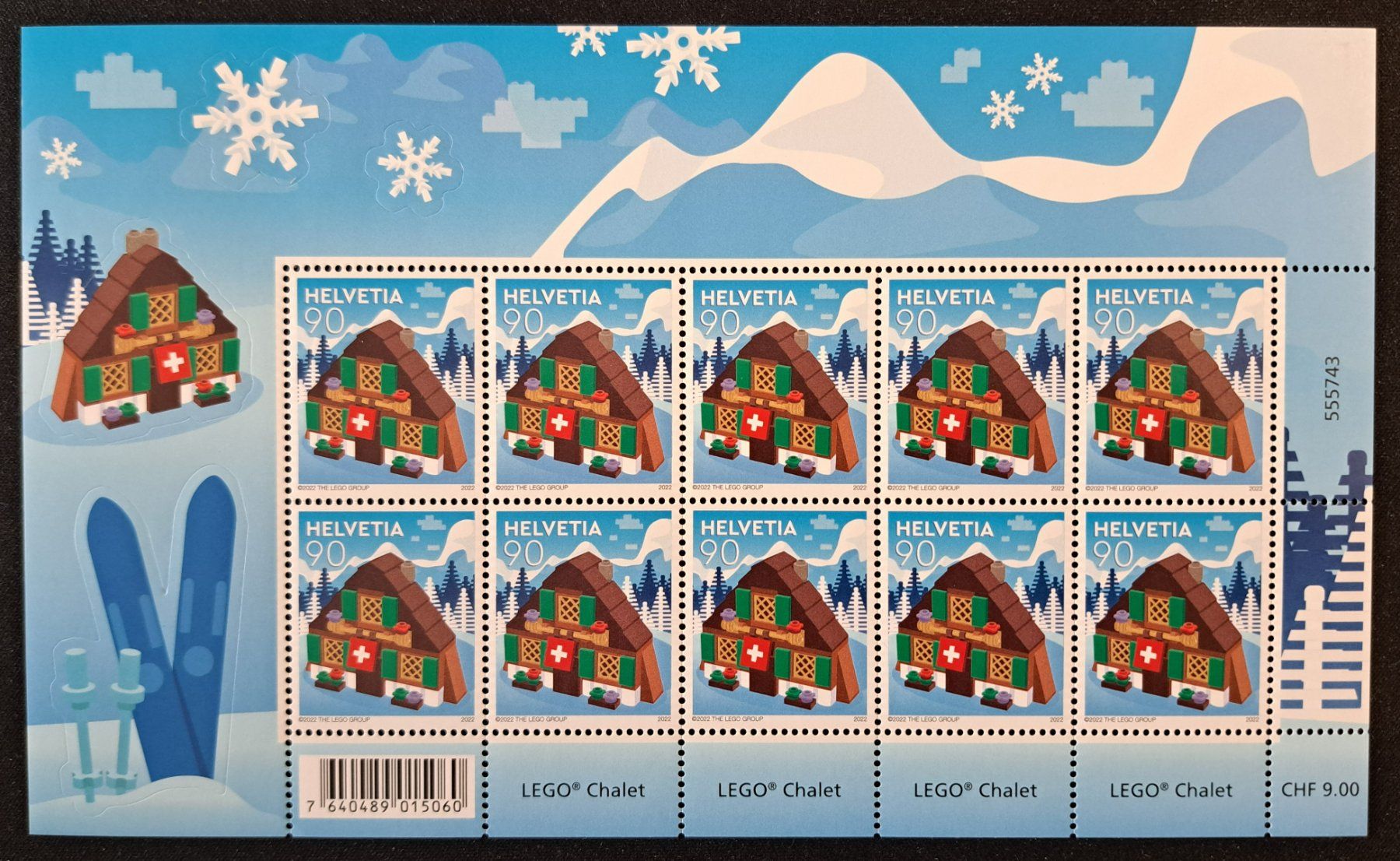 Alle Briefmarken: Kleinbogen Lego Chalet 2022 postfrisch – Neu (gemäss Beschreibung) aus Unterägeri von PhilatelieStudiger